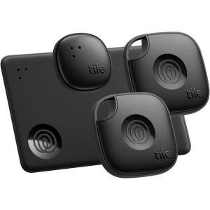 Tile by Life360 Essentials – Bluetooth Trackers & Item Locators for Keys, Wallets, Remotes & More; Easily Find All Your Things. Both iOS and Android Compatible. 4-Pack (Mates/Slim/Sticker)