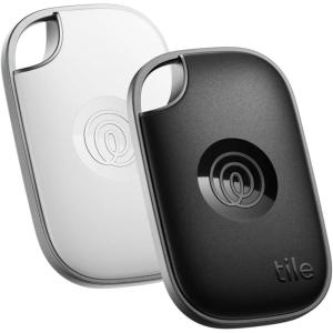 Tile by Life360 Pro – Powerful Bluetooth Tracker, Key Finder and Item Locator for Keys, Bags and More. Both iOS and Android Compatible. Phone Finder. 1-Pack (Black)(Black & White  2-Pack)