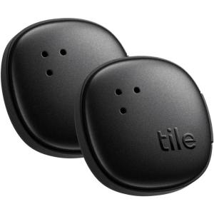 Tile by Life360 Sticker – Small Bluetooth Tracker, Remote Finder and Item Locator for Bikes, Glasses and More. Both iOS and Android Compatible. Phone Finder. 2-Pack (Black)(2-Pack)